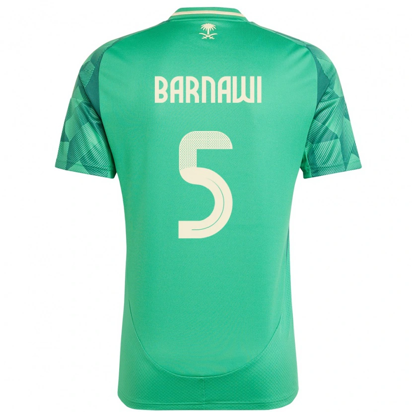 Danxen Hombre Camiseta Arabia Saudita Mohammed Barnawi #5 Verde 1ª Equipación 24-26 La Camisa México