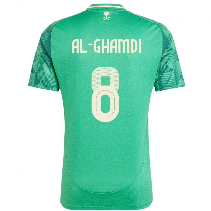 Danxen Hombre Camiseta Arabia Saudita Rakan Al-Ghamdi #8 Verde 1ª Equipación 24-26 La Camisa México