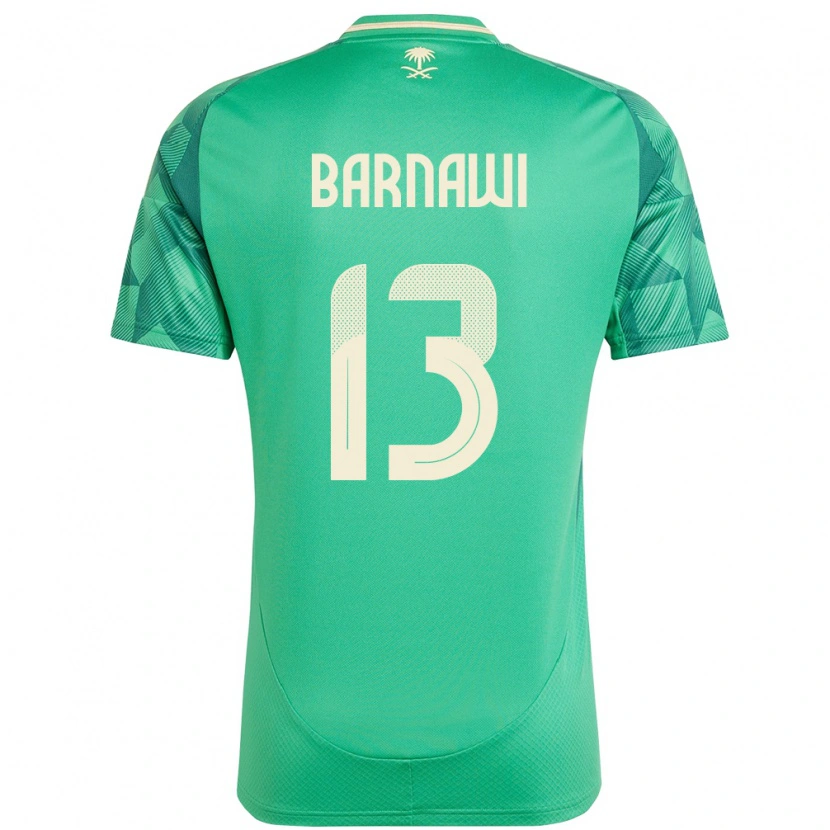 Danxen Hombre Camiseta Arabia Saudita Abdulsalam Barnawi #13 Verde 1ª Equipación 24-26 La Camisa México
