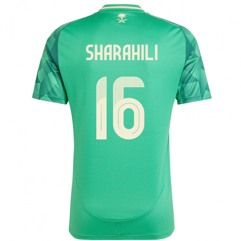 Danxen Hombre Camiseta Arabia Saudita Khalid Mashhour Sharahili #16 Verde 1ª Equipación 24-26 La Camisa México