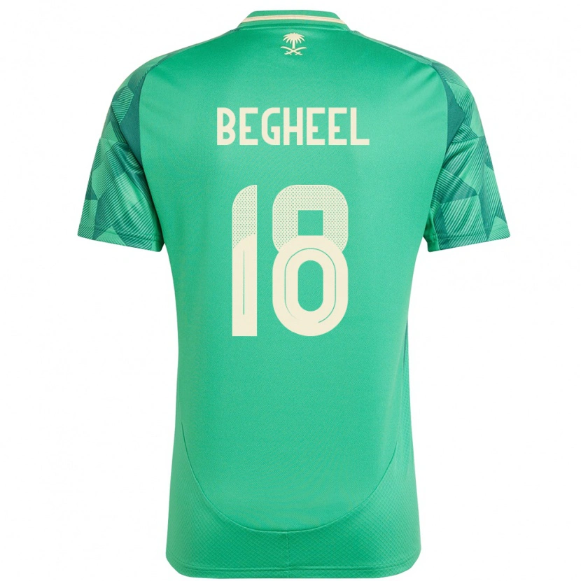 Danxen Hombre Camiseta Arabia Saudita Qasem Begheel #18 Verde 1ª Equipación 24-26 La Camisa México