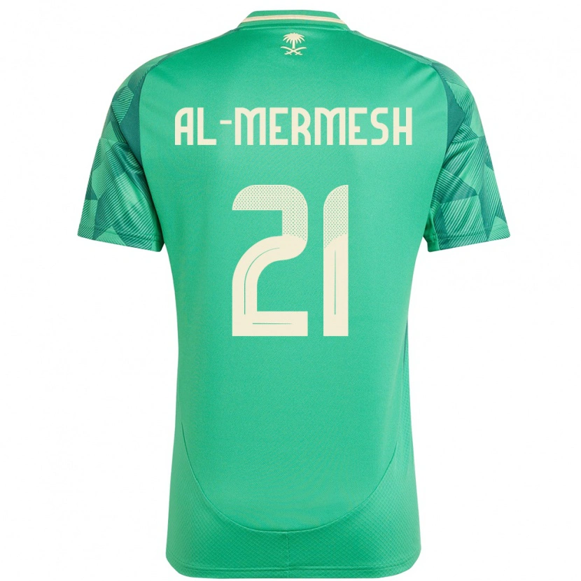 Danxen Hombre Camiseta Arabia Saudita Osama Al-Mermesh #21 Verde 1ª Equipación 24-26 La Camisa México