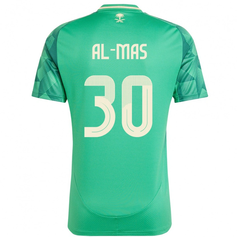 Danxen Hombre Camiseta Arabia Saudita Abdullah Al-Mas #30 Verde 1ª Equipación 24-26 La Camisa México