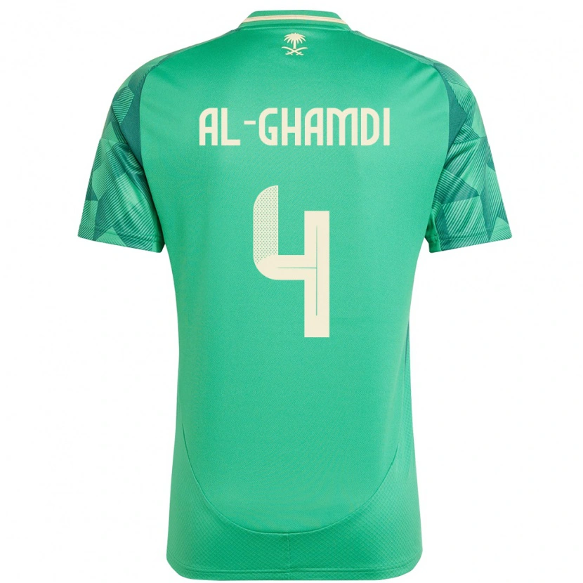 Danxen Hombre Camiseta Arabia Saudita Talah Al Ghamdi #4 Verde 1ª Equipación 24-26 La Camisa México