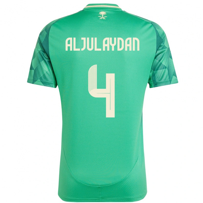 Danxen Hombre Camiseta Arabia Saudita Ahmed Aljulaydan #4 Verde 1ª Equipación 24-26 La Camisa México