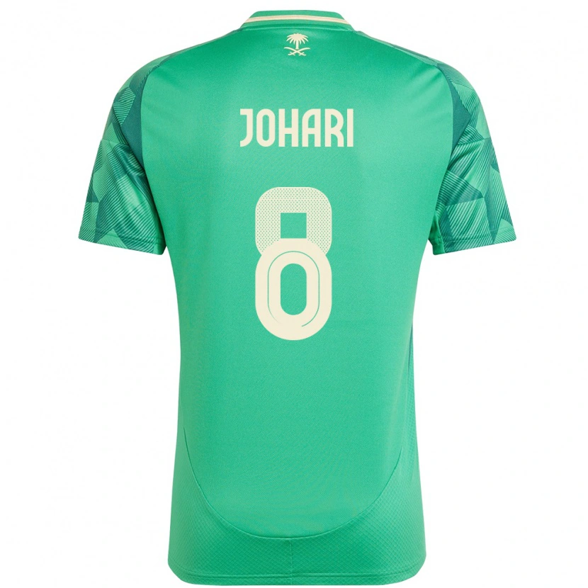 Danxen Hombre Camiseta Arabia Saudita Layan Johari #8 Verde 1ª Equipación 24-26 La Camisa México
