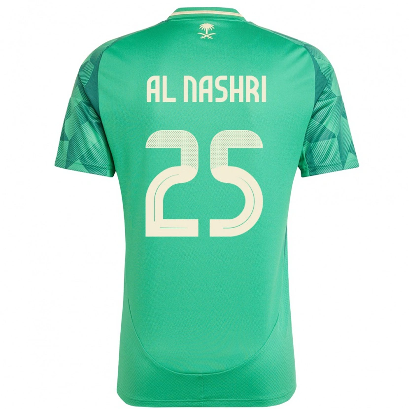 Danxen Hombre Camiseta Arabia Saudita Awad Al Nashri #25 Verde 1ª Equipación 24-26 La Camisa México