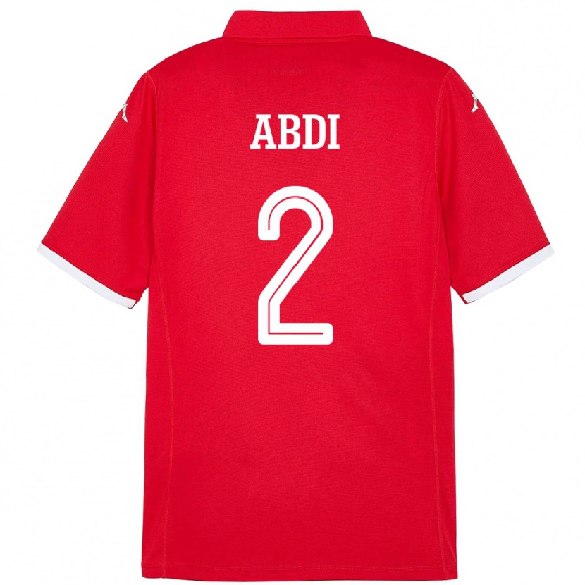 Danxen Hombre Camiseta Túnez Ali Abdi #2 Rojo 1ª Equipación 24-26 La Camisa México