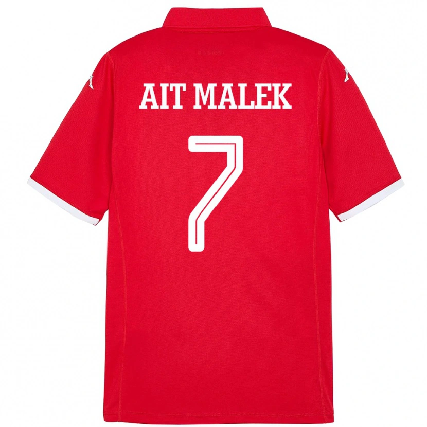 Danxen Hombre Camiseta Túnez Bilel Aït Malek #7 Rojo 1ª Equipación 24-26 La Camisa México