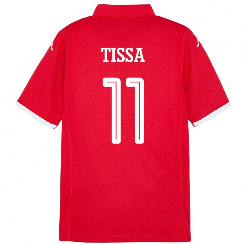 Danxen Hombre Camiseta Túnez Wassim Tissa #11 Rojo 1ª Equipación 24-26 La Camisa México