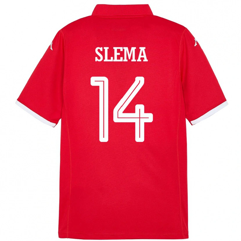 Danxen Hombre Camiseta Túnez Mazen Slema #14 Rojo 1ª Equipación 24-26 La Camisa México