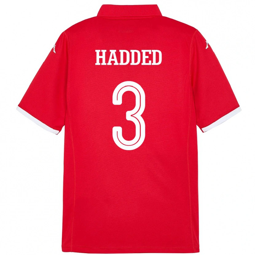 Danxen Hombre Camiseta Túnez Rayen Hadded #3 Rojo 1ª Equipación 24-26 La Camisa México