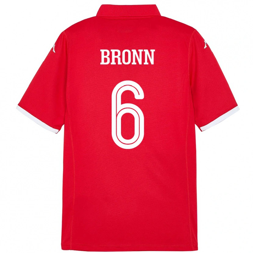 Danxen Hombre Camiseta Túnez Dylan Bronn #6 Rojo 1ª Equipación 24-26 La Camisa México