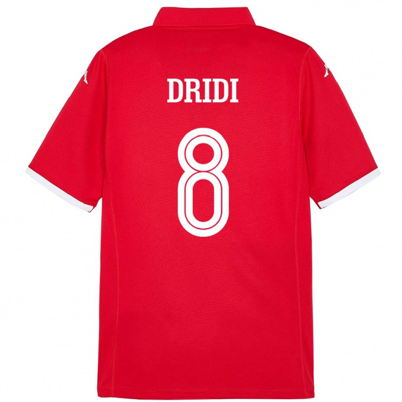 Danxen Hombre Camiseta Túnez Yassine Dridi #8 Rojo 1ª Equipación 24-26 La Camisa México