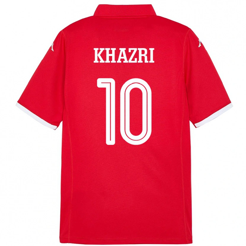Danxen Hombre Camiseta Túnez Wahbi Khazri #10 Rojo 1ª Equipación 24-26 La Camisa México