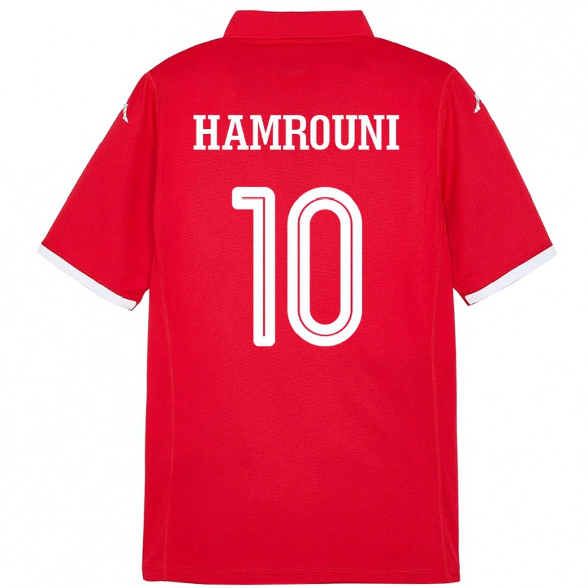Danxen Hombre Camiseta Túnez Rayen Hamrouni #10 Rojo 1ª Equipación 24-26 La Camisa México