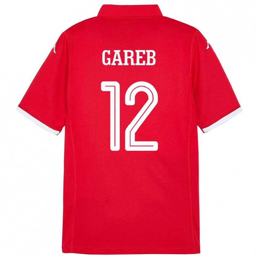 Danxen Hombre Camiseta Túnez Adem Gareb #12 Rojo 1ª Equipación 24-26 La Camisa México