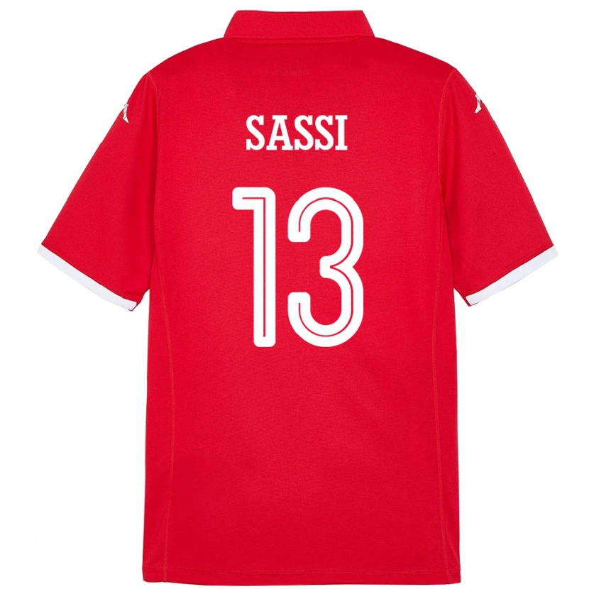 Danxen Hombre Camiseta Túnez Ferjani Sassi #13 Rojo 1ª Equipación 24-26 La Camisa México