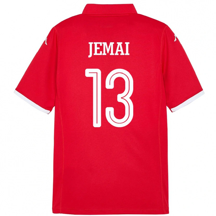 Danxen Hombre Camiseta Túnez Yasmine Jemai #13 Rojo 1ª Equipación 24-26 La Camisa México