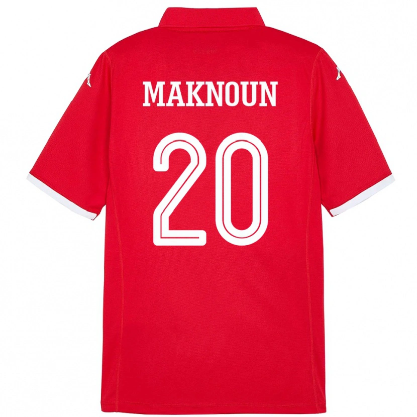 Danxen Hombre Camiseta Túnez Leila Maknoun #20 Rojo 1ª Equipación 24-26 La Camisa México