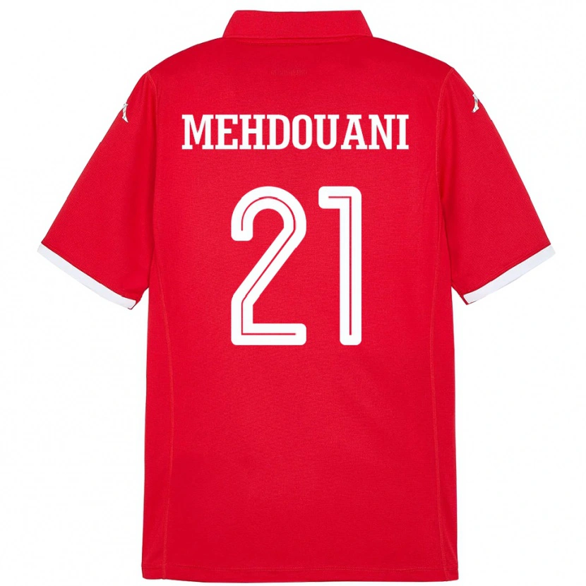 Danxen Hombre Camiseta Túnez Firas Mehdouani #21 Rojo 1ª Equipación 24-26 La Camisa México
