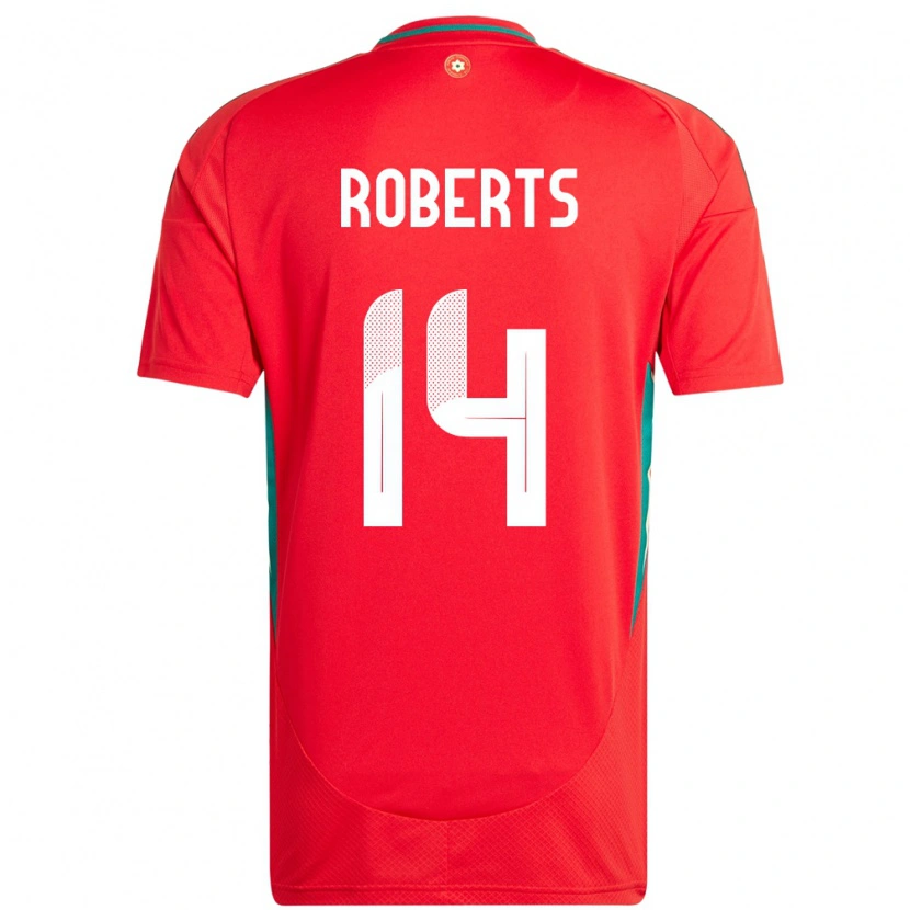 Danxen Hombre Camiseta Gales Connor Roberts #14 Rojo 1ª Equipación 24-26 La Camisa México