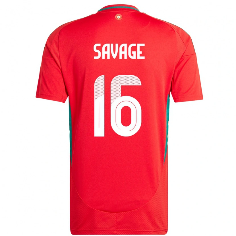 Danxen Hombre Camiseta Gales Charlie Savage #16 Rojo 1ª Equipación 24-26 La Camisa México