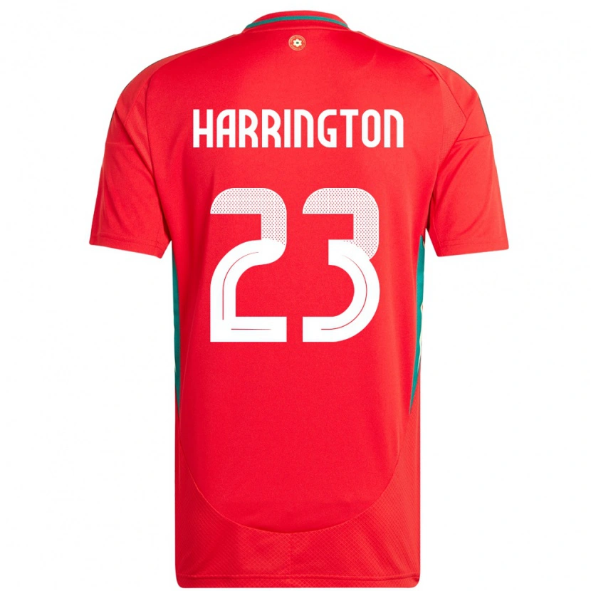 Danxen Hombre Camiseta Gales David Harrington #23 Rojo 1ª Equipación 24-26 La Camisa México