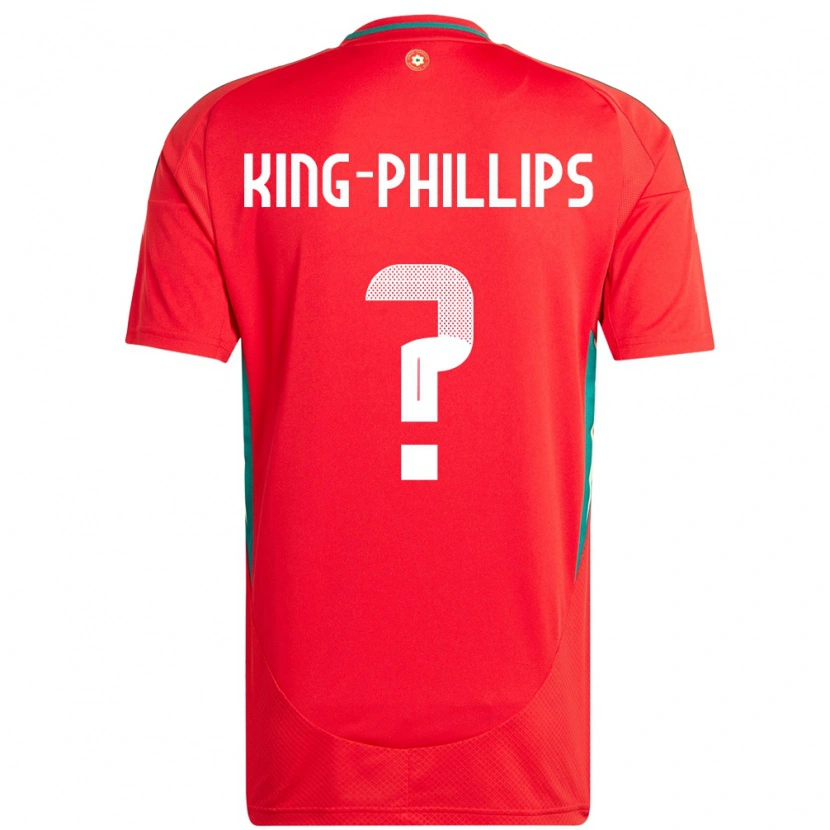 Danxen Hombre Camiseta Gales Zac King-Phillips #0 Rojo 1ª Equipación 24-26 La Camisa México