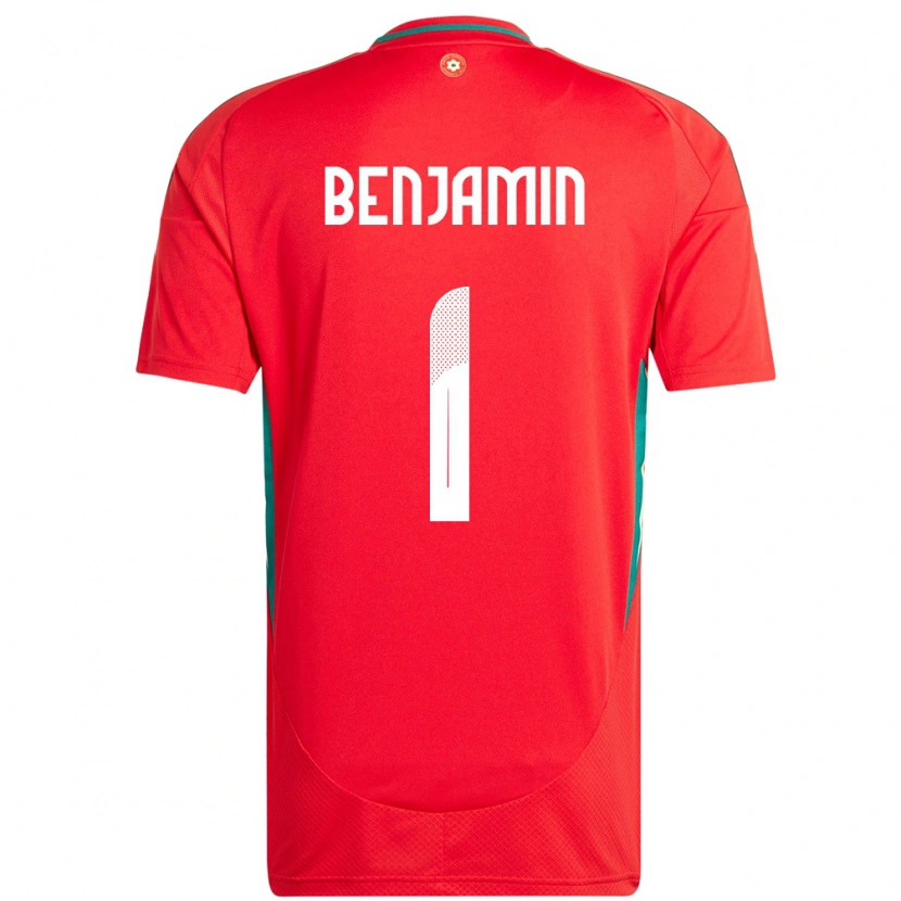 Danxen Hombre Camiseta Gales Lewys Benjamin #1 Rojo 1ª Equipación 24-26 La Camisa México