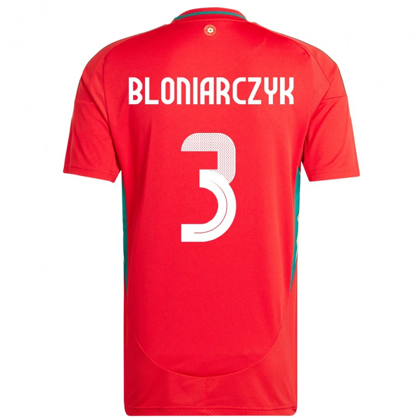 Danxen Hombre Camiseta Gales Kaven Bloniarczyk #3 Rojo 1ª Equipación 24-26 La Camisa México