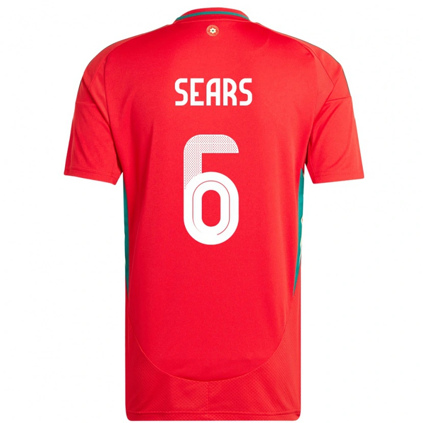 Danxen Hombre Camiseta Gales Ryan Sears #6 Rojo 1ª Equipación 24-26 La Camisa México