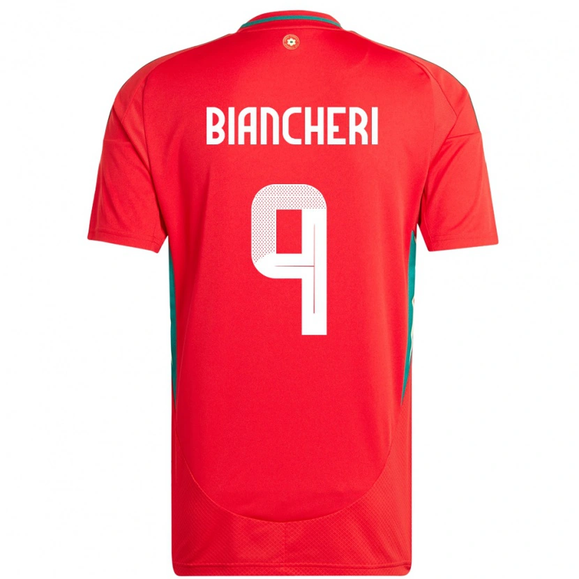 Danxen Hombre Camiseta Gales Gabriele Biancheri #9 Rojo 1ª Equipación 24-26 La Camisa México