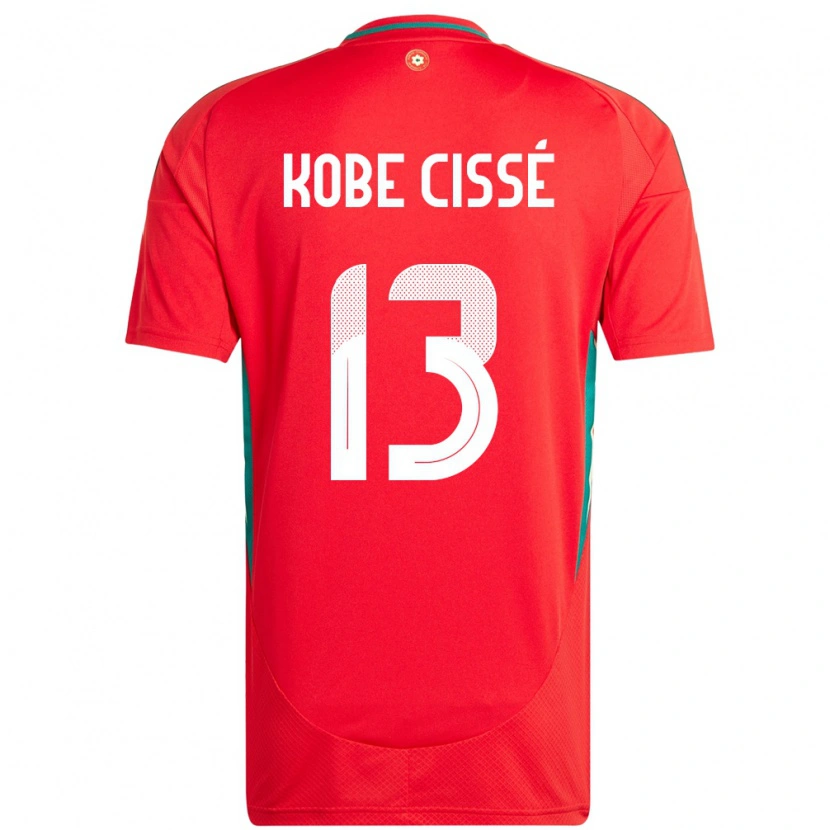 Danxen Hombre Camiseta Gales Prince Kobe Cissé #13 Rojo 1ª Equipación 24-26 La Camisa México