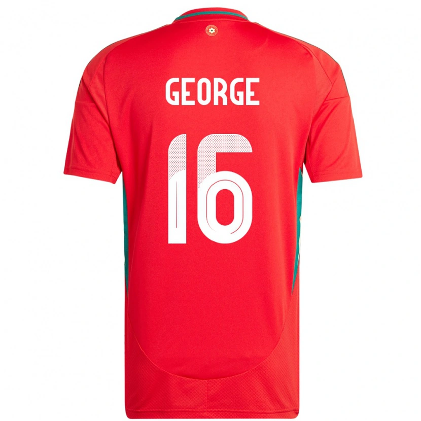 Danxen Hombre Camiseta Gales Trey George #16 Rojo 1ª Equipación 24-26 La Camisa México