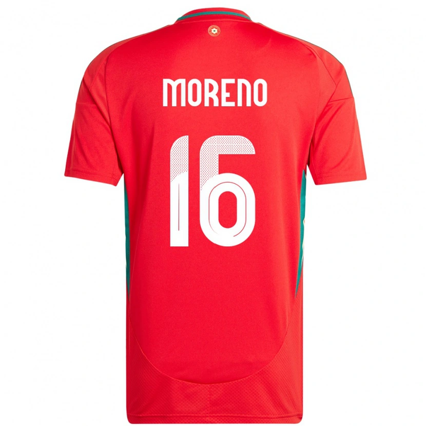 Danxen Hombre Camiseta Gales Paul Moreno #16 Rojo 1ª Equipación 24-26 La Camisa México