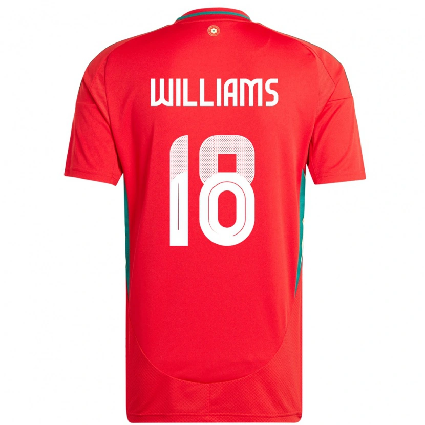 Danxen Hombre Camiseta Gales Josh Williams #18 Rojo 1ª Equipación 24-26 La Camisa México