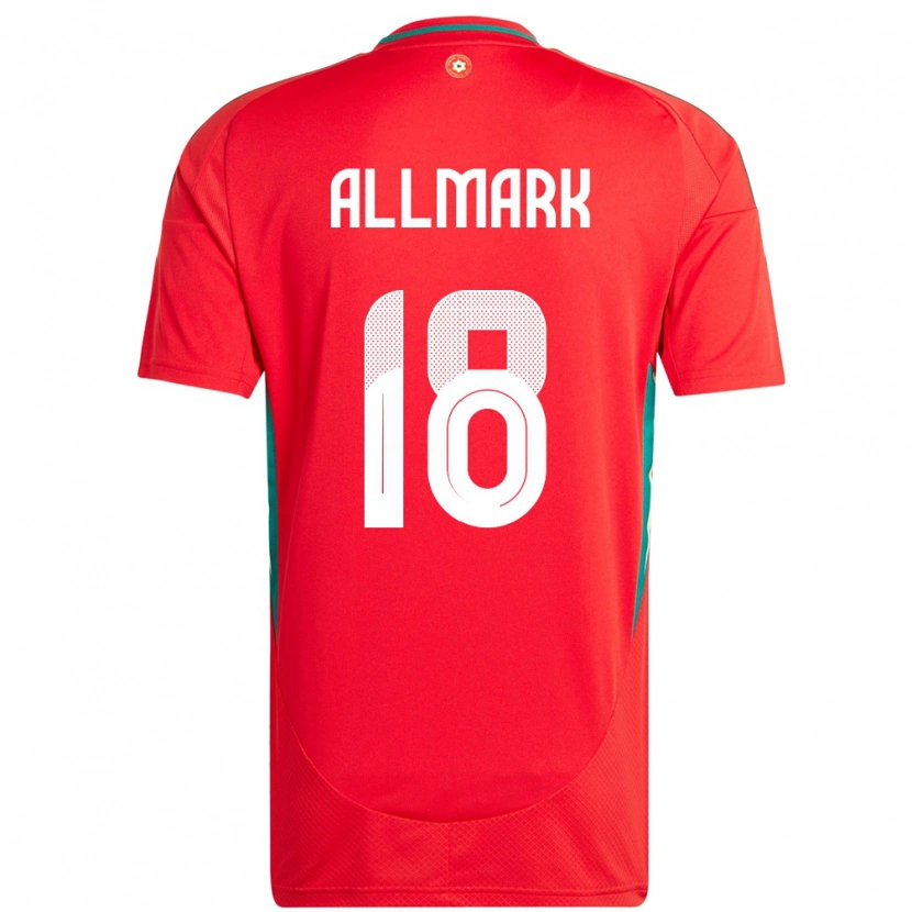 Danxen Hombre Camiseta Gales Hayden Allmark #18 Rojo 1ª Equipación 24-26 La Camisa México