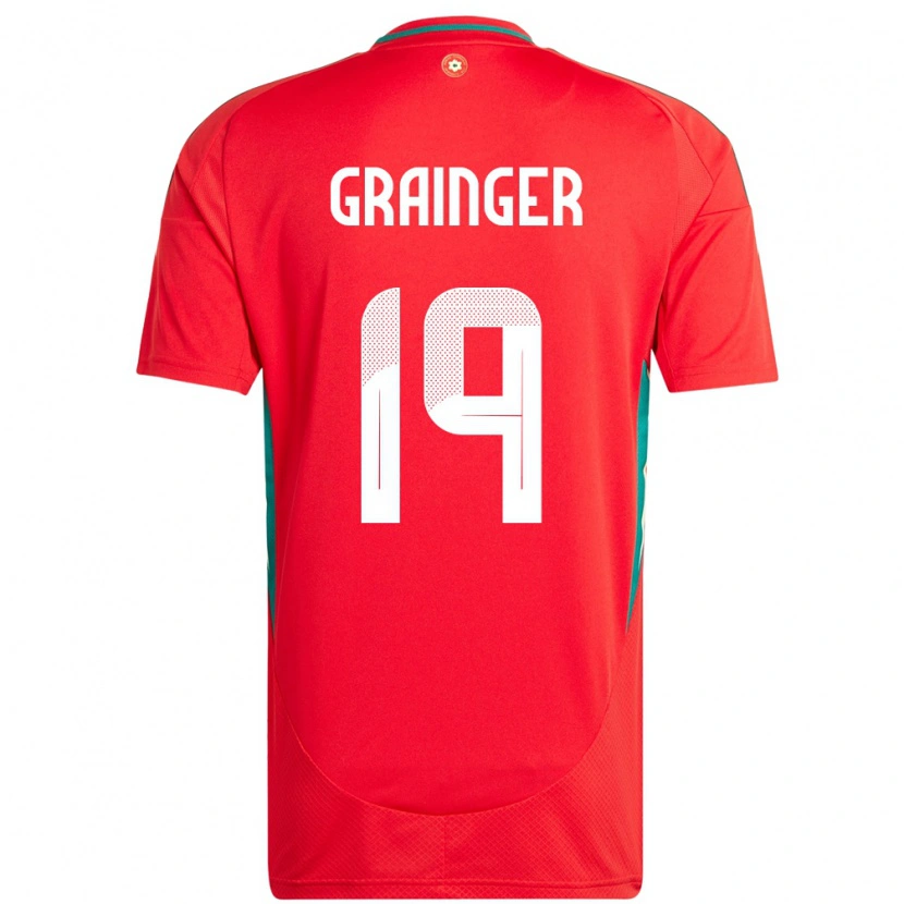 Danxen Hombre Camiseta Gales William Grainger #19 Rojo 1ª Equipación 24-26 La Camisa México