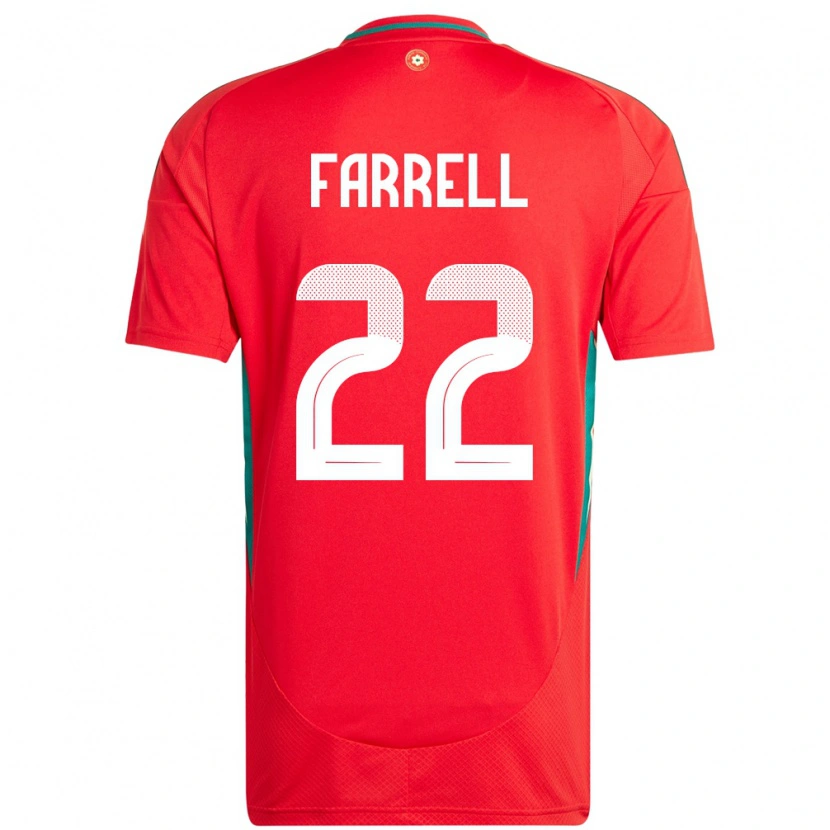 Danxen Hombre Camiseta Gales Joshua Farrell #22 Rojo 1ª Equipación 24-26 La Camisa México
