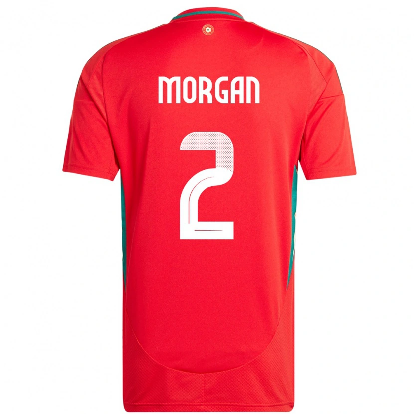 Danxen Hombre Camiseta Gales Ffion Morgan #2 Rojo 1ª Equipación 24-26 La Camisa México