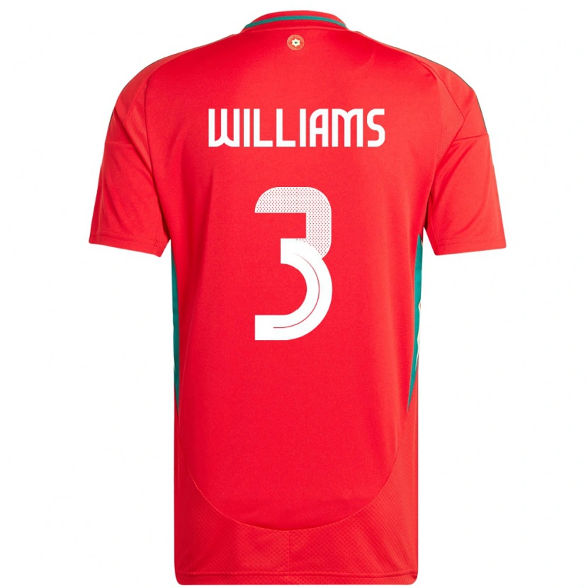 Danxen Hombre Camiseta Gales Zac Williams #3 Rojo 1ª Equipación 24-26 La Camisa México