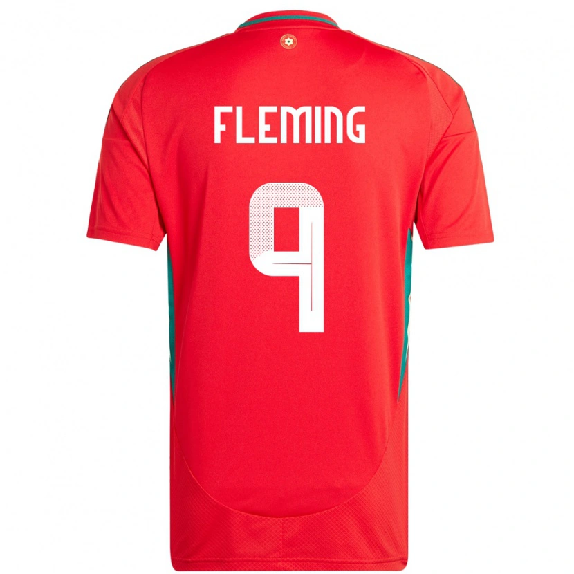 Danxen Hombre Camiseta Gales Cole Fleming #9 Rojo 1ª Equipación 24-26 La Camisa México