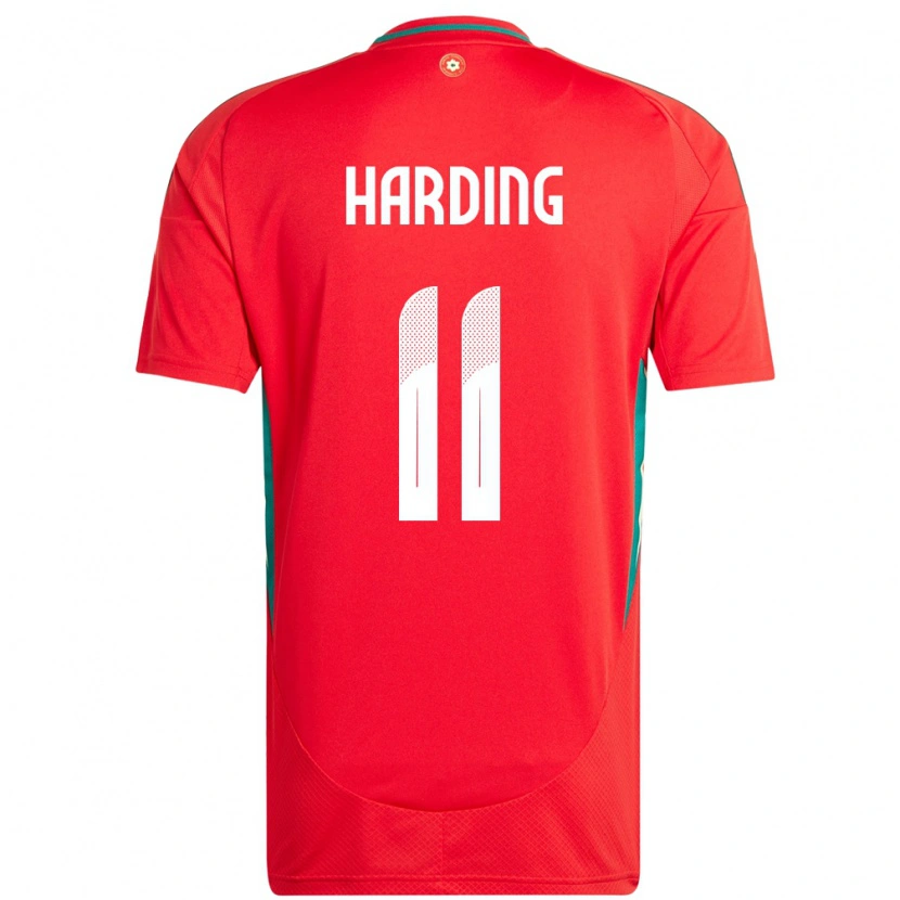 Danxen Hombre Camiseta Gales Natasha Harding #11 Rojo 1ª Equipación 24-26 La Camisa México