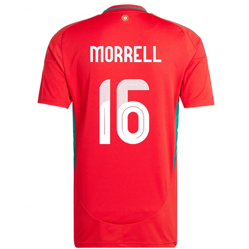 Danxen Hombre Camiseta Gales Joe Morrell #16 Rojo 1ª Equipación 24-26 La Camisa México