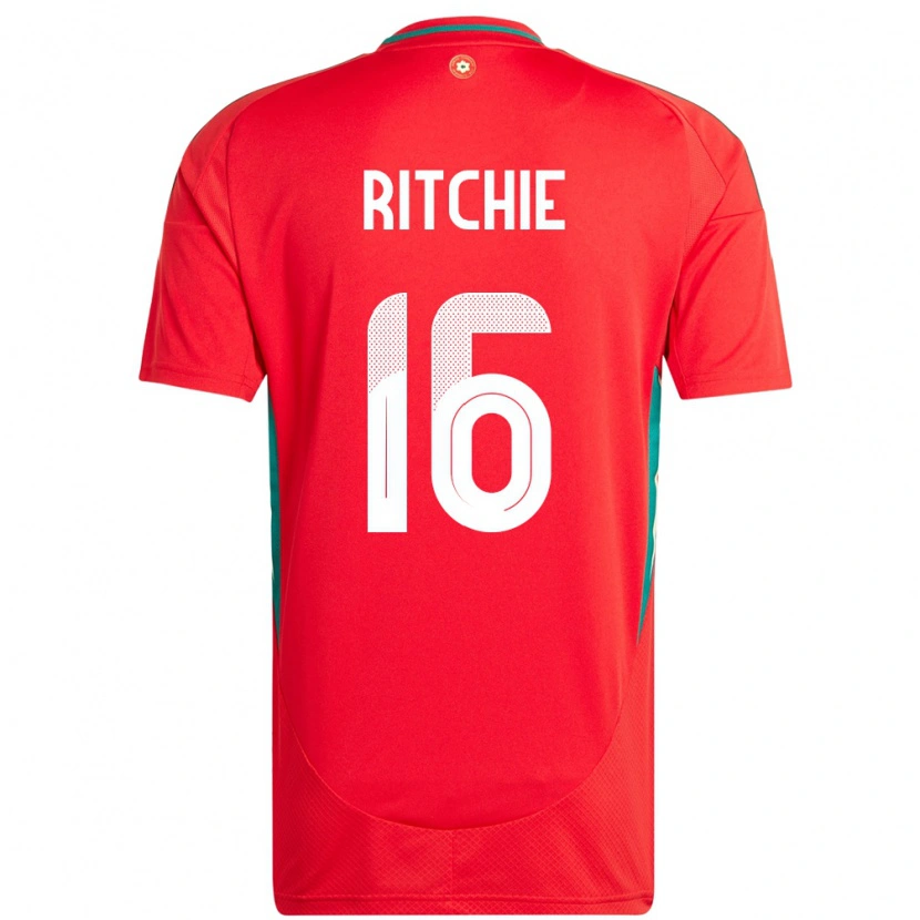 Danxen Hombre Camiseta Gales Amelia Ritchie #16 Rojo 1ª Equipación 24-26 La Camisa México
