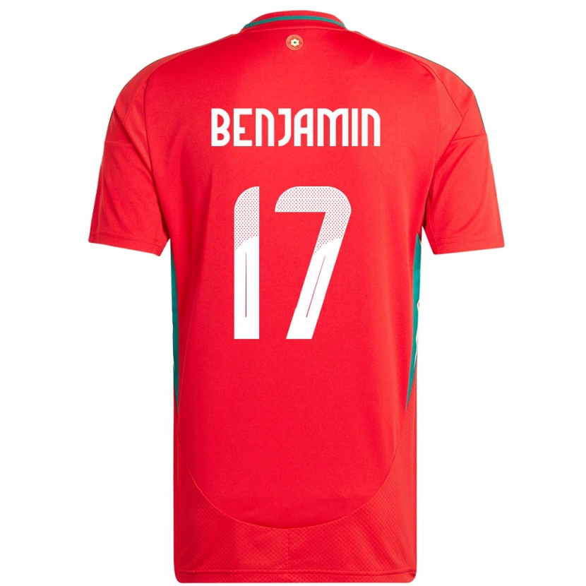 Danxen Hombre Camiseta Gales Omari Benjamin #17 Rojo 1ª Equipación 24-26 La Camisa México