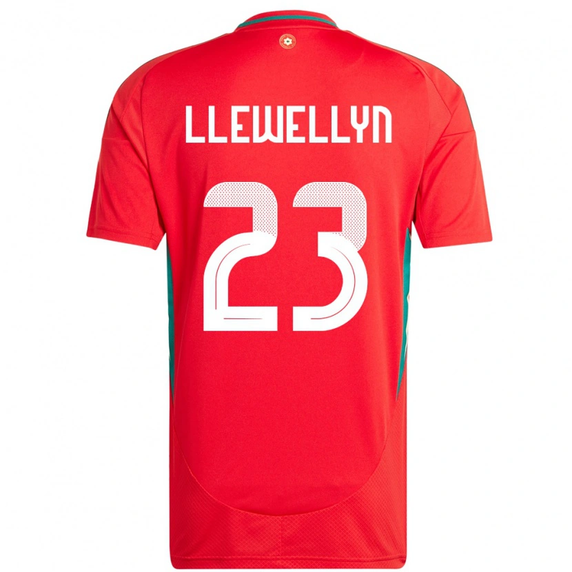 Danxen Hombre Camiseta Gales Ffion Llewellyn #23 Rojo 1ª Equipación 24-26 La Camisa México