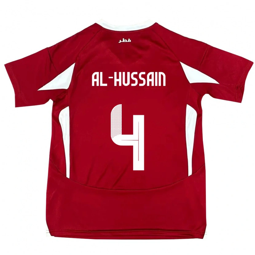 Danxen Hombre Camiseta Catar Al-Hashmi Al-Hussain #4 Rojo 1ª Equipación 24-26 La Camisa México