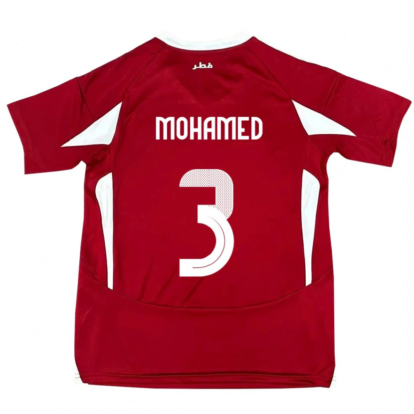 Danxen Hombre Camiseta Catar Motaman Mohamed #3 Rojo 1ª Equipación 24-26 La Camisa México